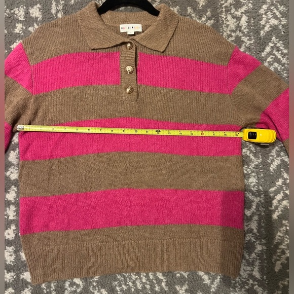 Roller Rabbit alpaca blend Pink and Brown Striped Sweater size S (i132) - Picture 6 of 7
